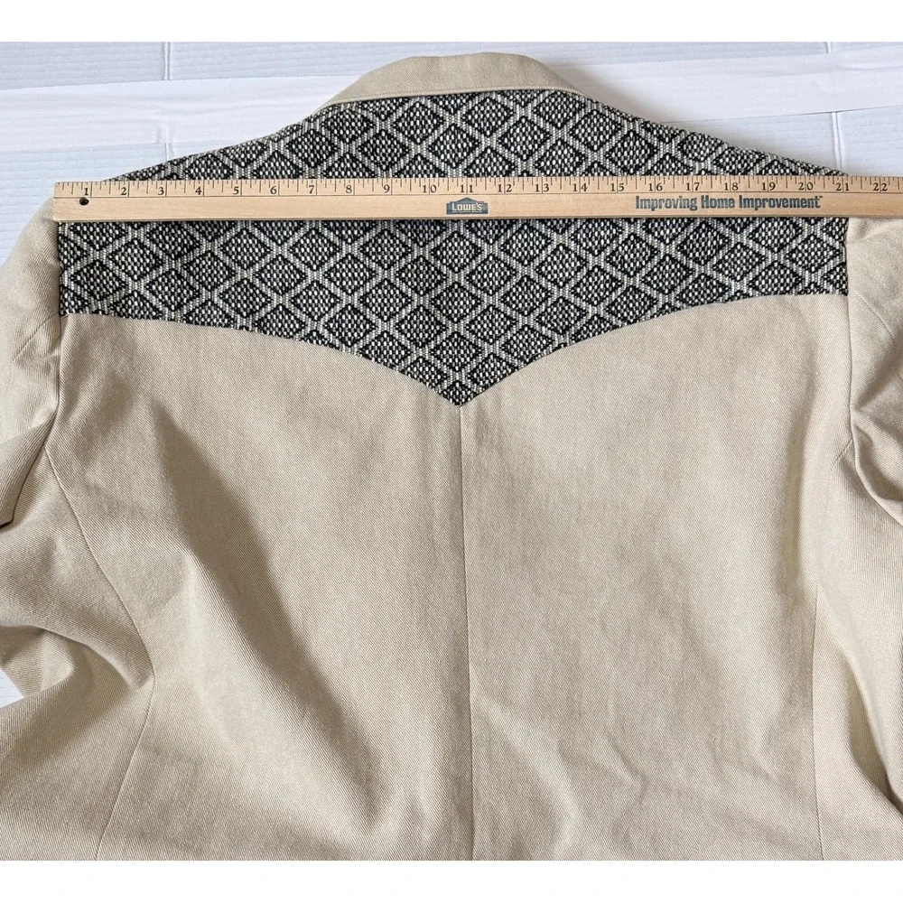 CIRCLE S - Men's VTG Western Canvas Blazer Sport Coat - Embroidered Yoke  - 54L‎